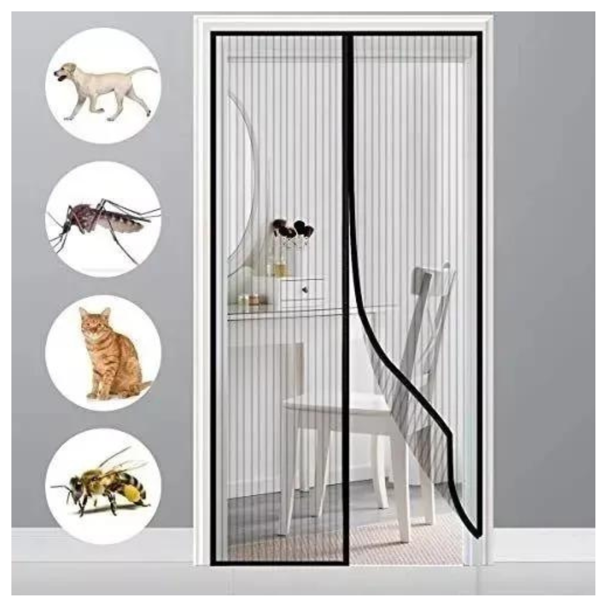 Cortina Puerta Anti Mosquitos 100x210 cm