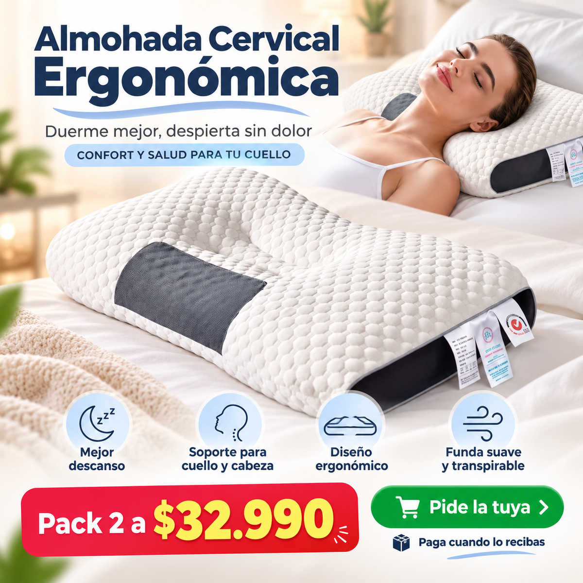 Almohada Cervical Ergonómica