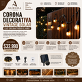 Corona Luces Decorativa Vintage Solar