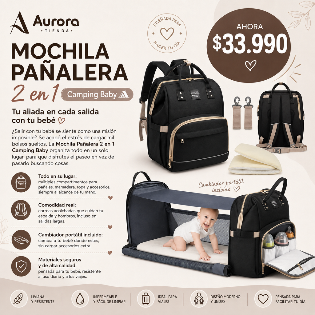 Mochila maternidad 3 en 1