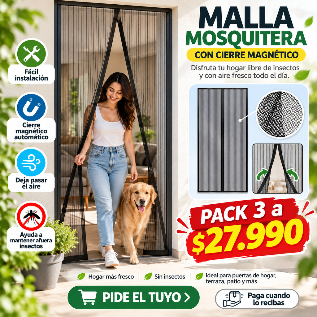 Cortina Puerta Anti Mosquitos 100x210 cm