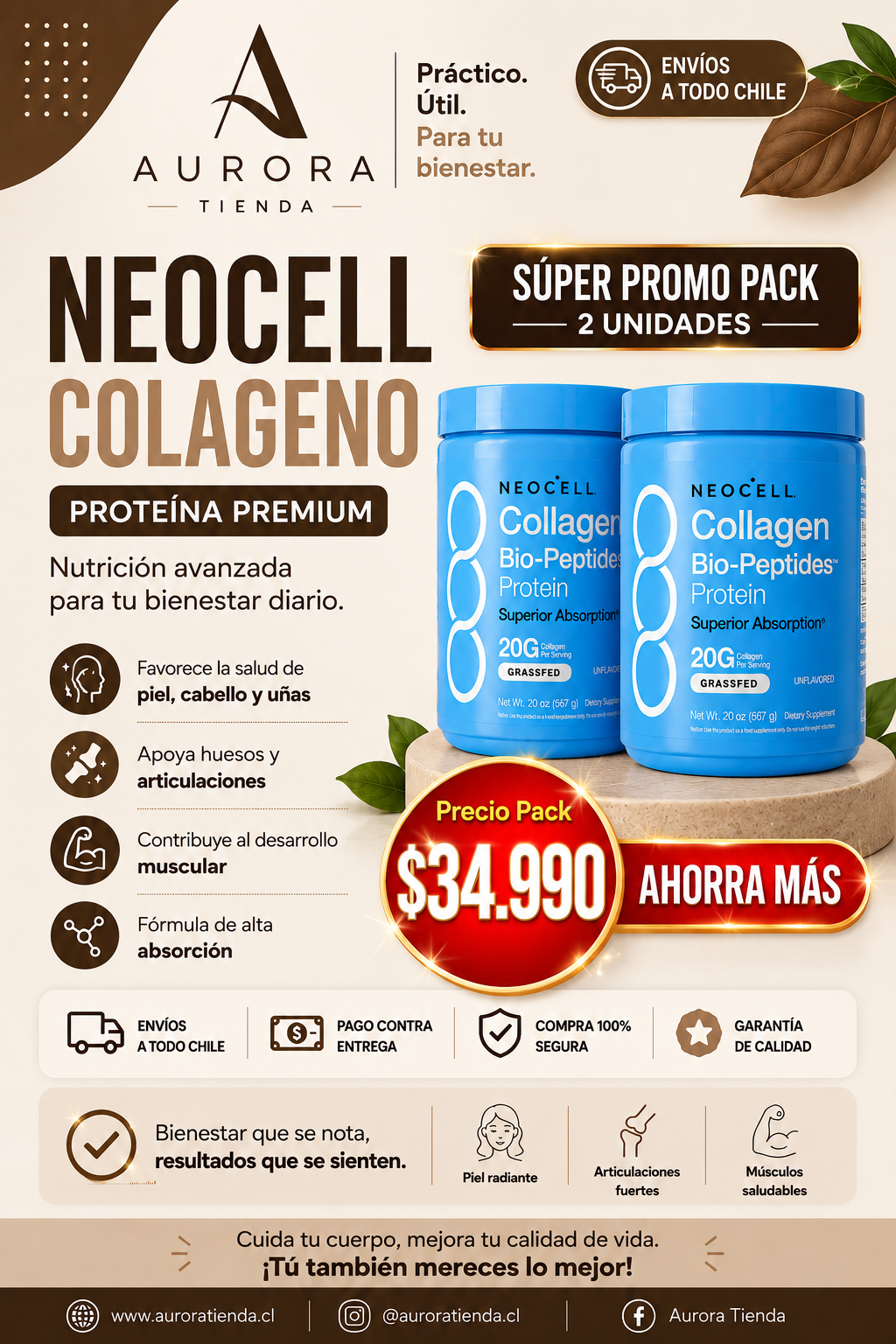Pack 2 Neocell Colageno