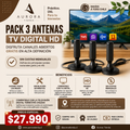 Pack 3 Antenas TV Digital HD | Disfruta Canales Abiertos Gratis en Alta Definición
