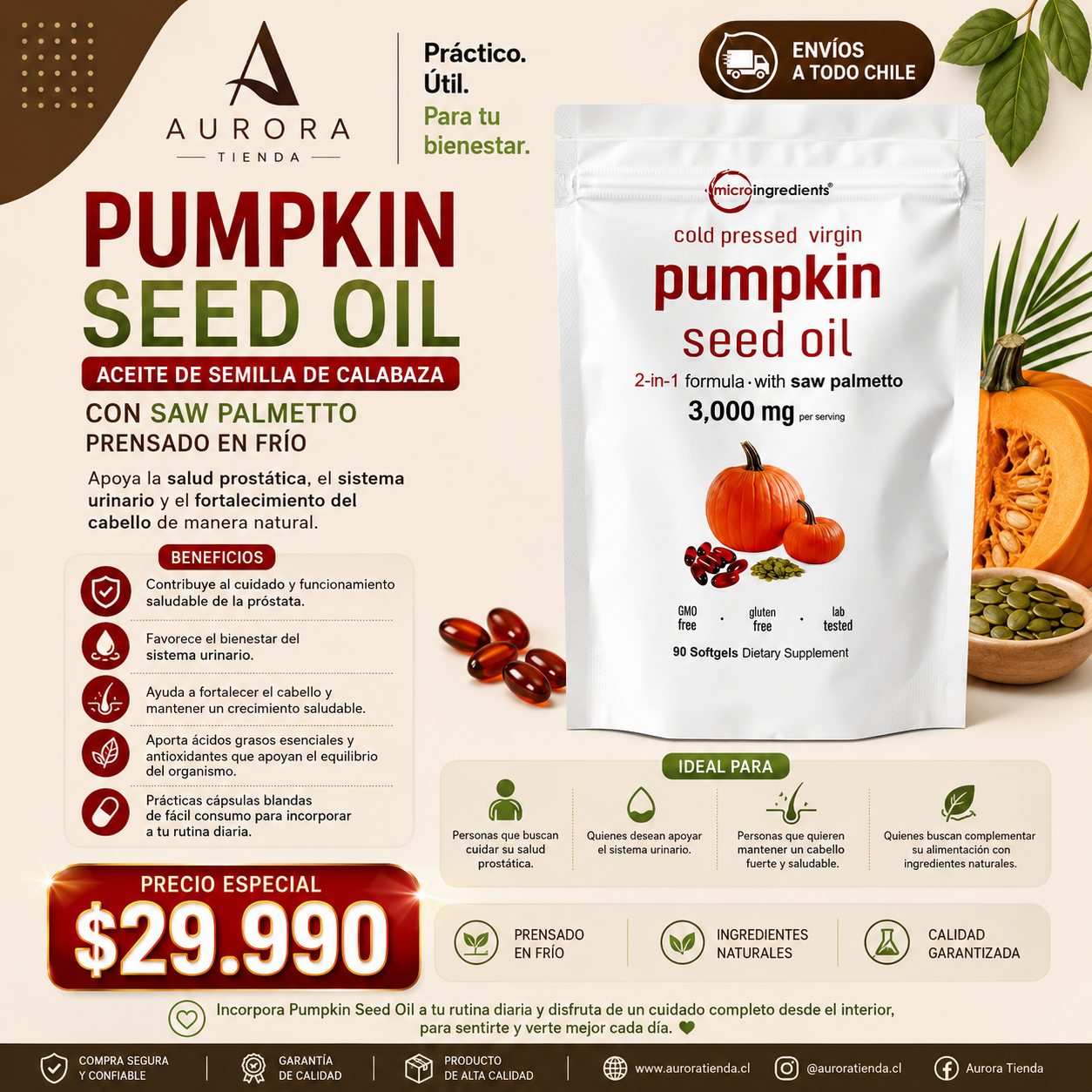 Pumpkin Seed Oil - Bienestar Integral